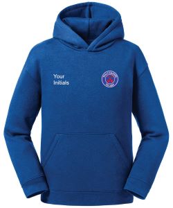 Malt Shovel Russell Europe Authentic Hooded Sweatshirt Bright Royal With Printed Initials